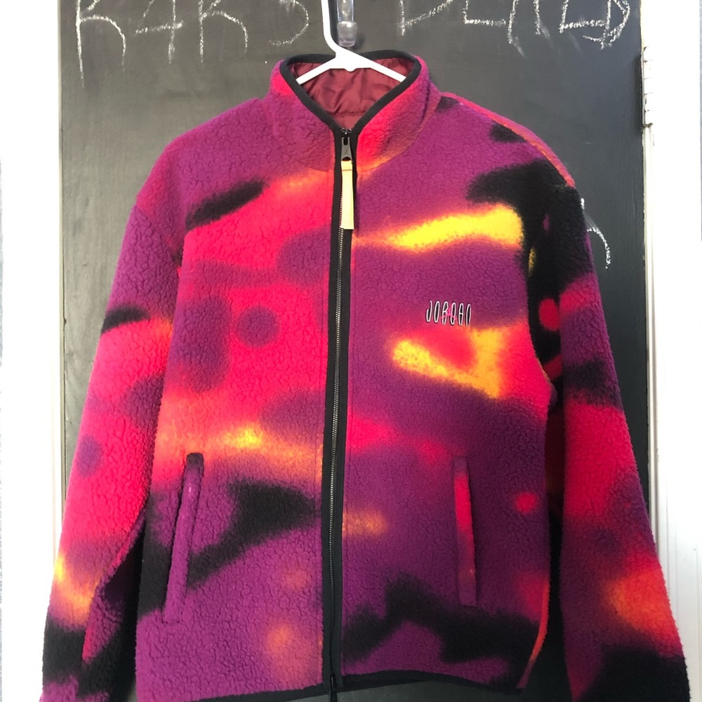 Nike Air Jordan Flight MVP Sherpa Winter Fleece Jacket Purple Mens XS